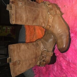 Leather Buckle Boots